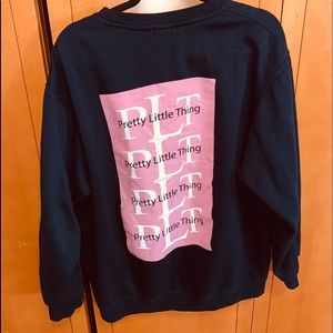 Pretty Little Thing Navy Blue & Pink Crewneck